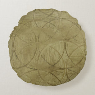 Cojín Redondo Pintura de círculos ligados de Jennifer Goldberger