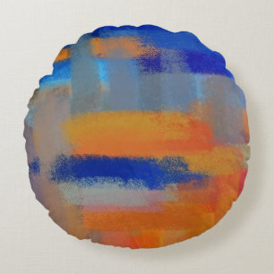 Cojín Redondo Pintura de colores abstractos #36