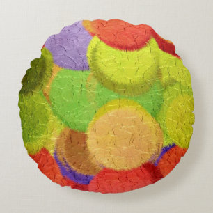 Cojín Redondo Pintura de colores abstractos #88