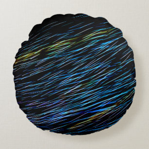 Cojín Redondo Pintura de luz azul turquesa 1