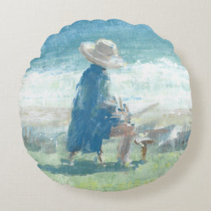 Cojín Redondo Pintura del mar