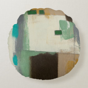 Cojín Redondo Pintura expresionista con pincel fuerte