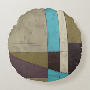 Cojín Redondo Pintura minimalista de Contemporay con color