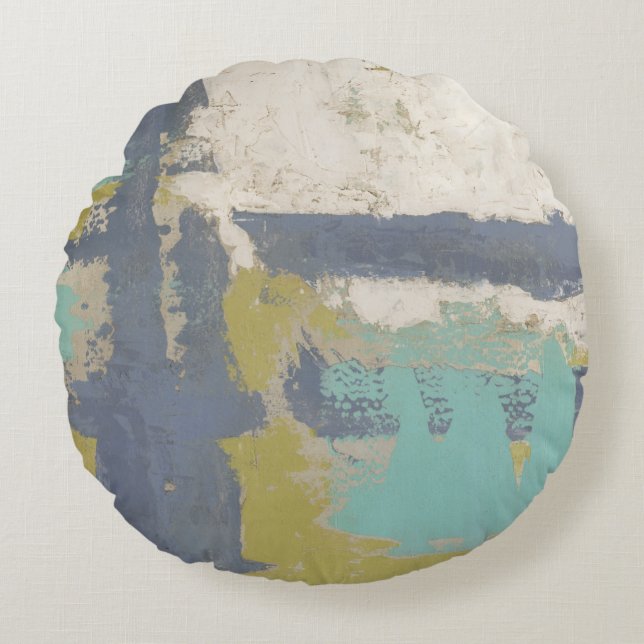 Cojín Redondo Pintura moderna de libre expresión (Anverso)