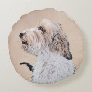 Cojín Redondo Pintura Petit Basset Griffon Vendéen - Arte de per