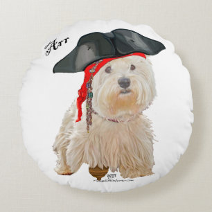 Cojín Redondo Pirata Westie