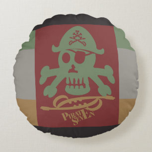 COJÍN REDONDO PIRATE SEVEN SKULL BY MASANSER PIXELAT