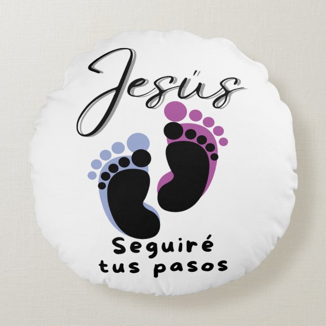 Cojín Redondo Pisadas (Anverso)