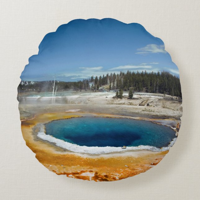 Cojín Redondo Piscina del ópalo (Anverso)