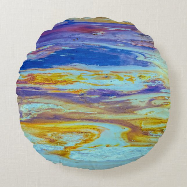 Cojín Redondo Piscina Yellowstone Lava Swirls (Anverso)