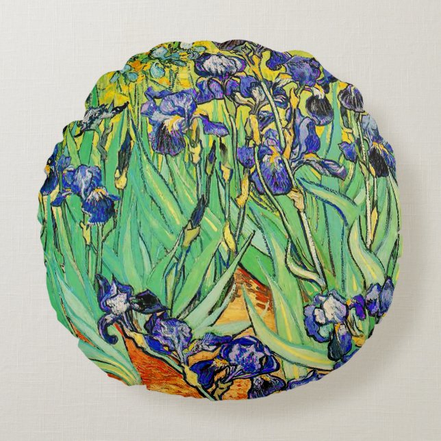 Cojín Redondo PixDezines van gogh iris/st. remy (Anverso)