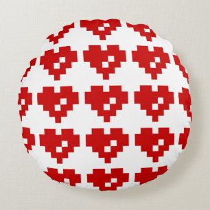 Cojín Redondo Pixel Heart 8 Bit Love