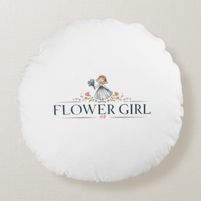 Cojín Redondo Pixie Flower Girl (Anverso)