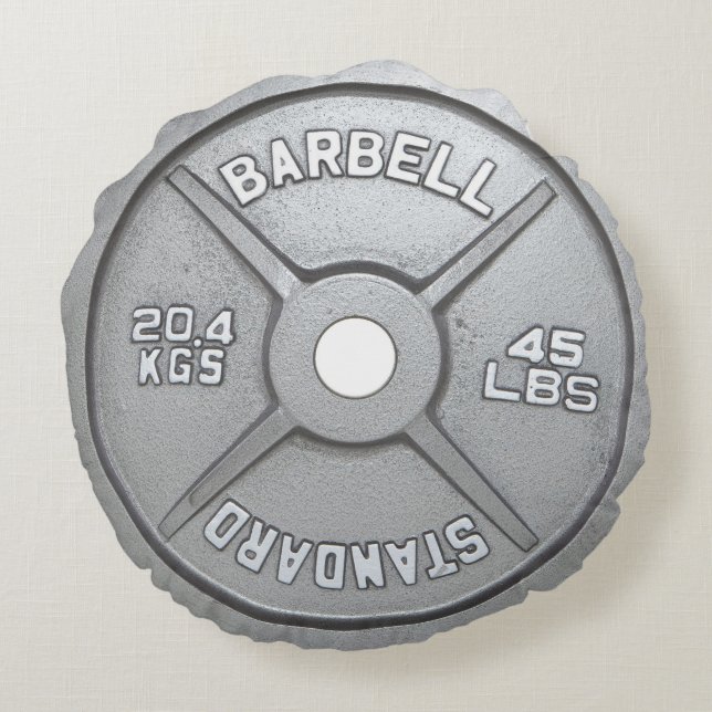 Cojín Redondo Placa Barbell - Gimnasio (Reverso)