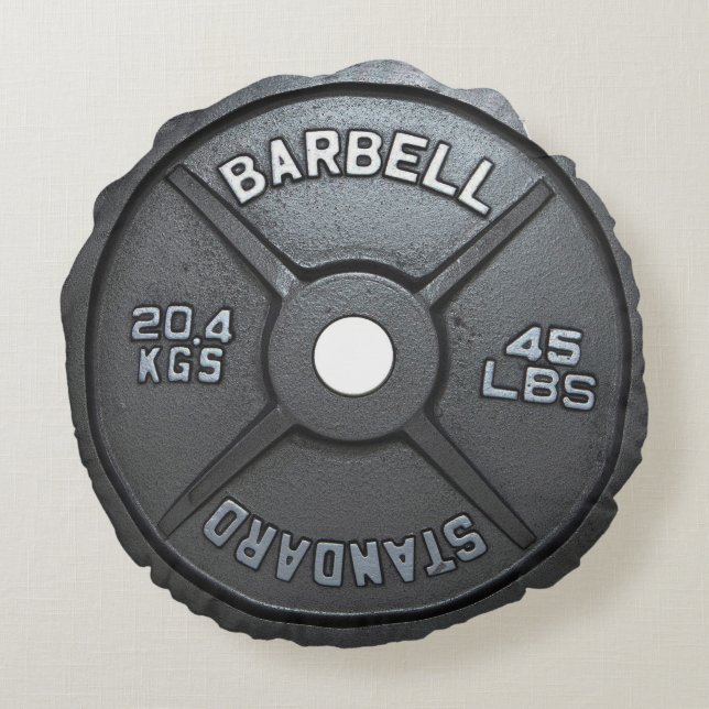 Cojín Redondo Placa del Barbell - gimnasio (Reverso)
