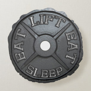 Cojín Redondo Placa del Barbell - la elevación, come, duerme