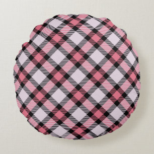 Cojín Redondo Placa rosa y negra