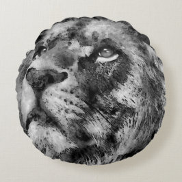 Cojín Redondo Placid Lion Face Silver