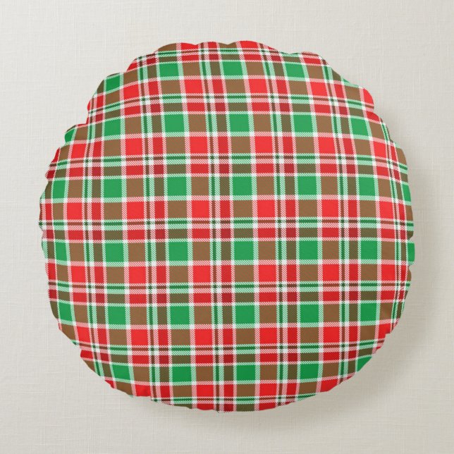 Cojín Redondo Plaid de Fiesta (Anverso)