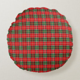 Cojín Redondo Plaid de Navidad Tradicional