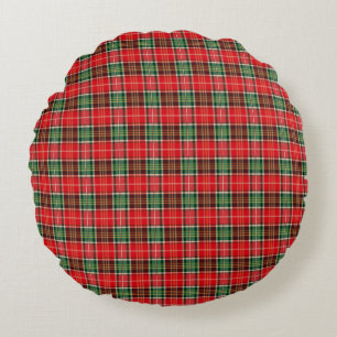 Cojín Redondo Plaid de Navidad Tradicional