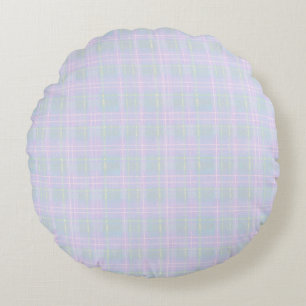 Cojín Redondo Plaid Praire Azul