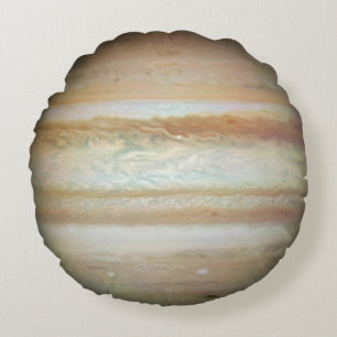 Cojín Redondo Planet Júpiter Espacio Sistema Solar Tiras Naranja