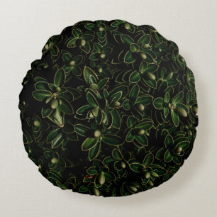 Cojín Redondo Planta de hoja verde