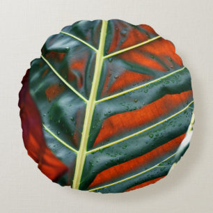 Cojín Redondo Planta de hoja verde