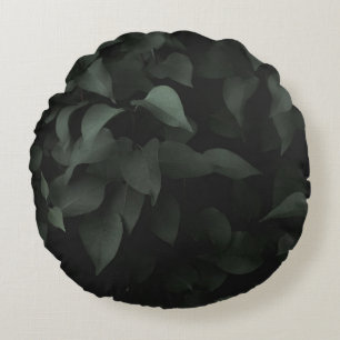 COJÍN REDONDO PLANTA DE HOJAS VERDE