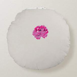 Cojín Redondo planta, flor, pétalo, rosa, magenta, fuente, patró