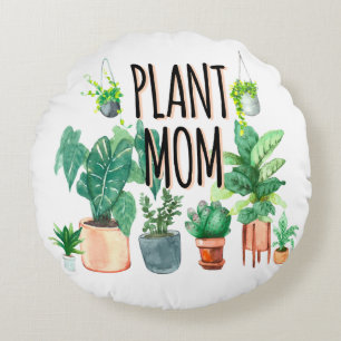 Cojín Redondo Planta Mamá -Jardinería, Regalo De Plantador Para 
