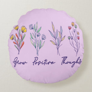 Cojín Redondo Plantas Florales de Flor Silvestre