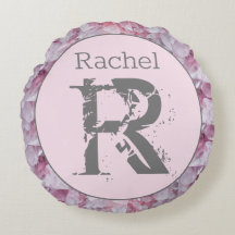 Plantilla de monograma de nombre moderno rosa eleg