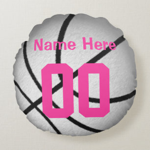 Cojín Redondo Plata y regalos personalizados rosa del equipo de