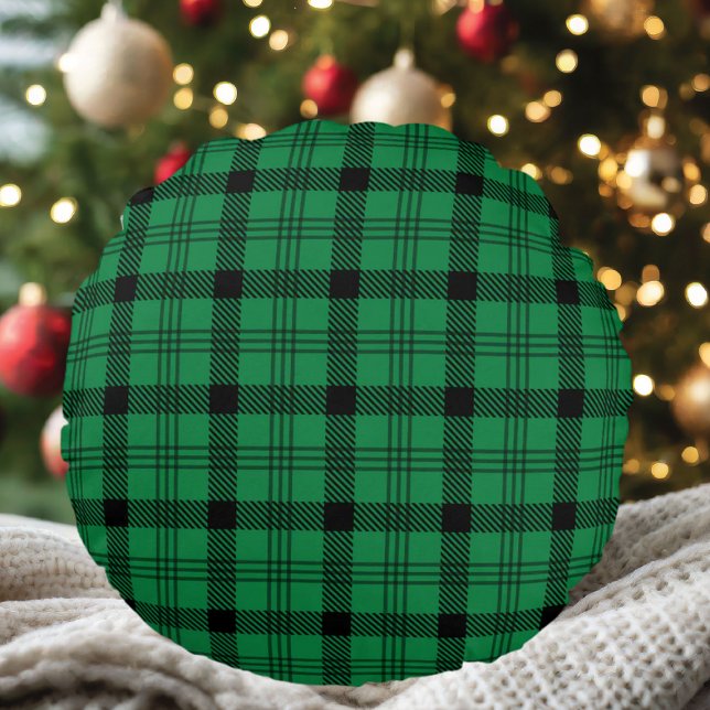 Cojín Redondo Platos acogedores verdes y negros (Subido por el creador)