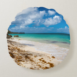 Cojín Redondo Playa de Anse Canot en Marie-Galante