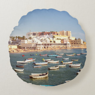 Cojín Redondo Playa de Caleta en Cádiz, Andalucía, España