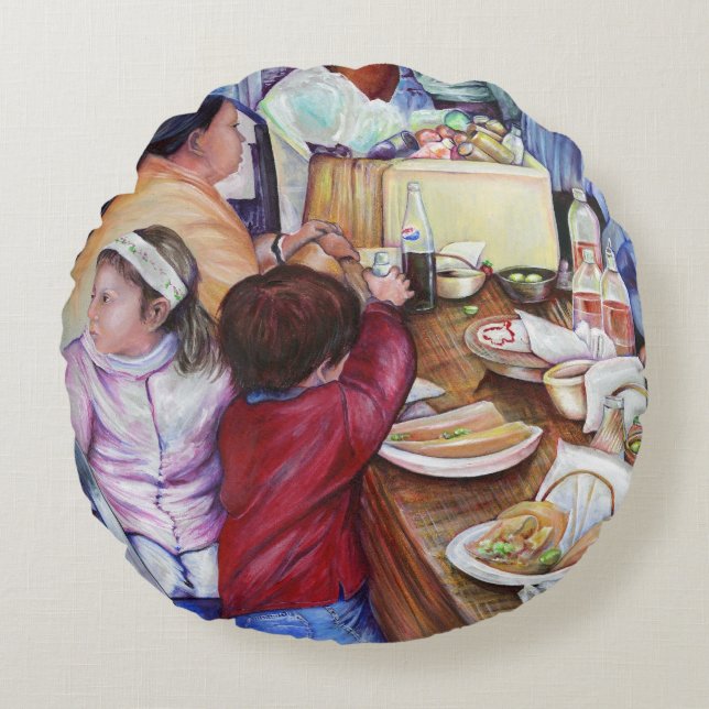 Cojín Redondo Plegable Picnic, México (Anverso)