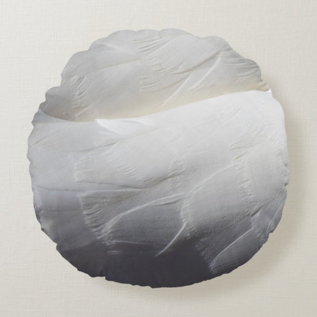 Cojín Redondo Pluma blanca de cisne (Anverso)