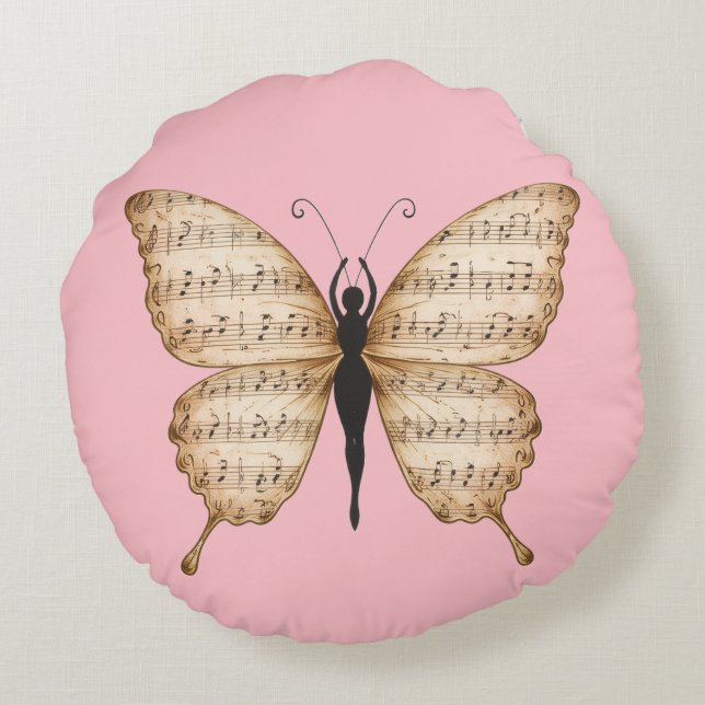 Cojín Redondo Poetic Butterfly Form Cushion (Reverso)