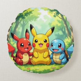 Cojín Redondo Pokémon und seine Treue Freunde