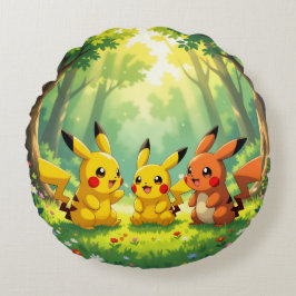 Cojín Redondo Pokémon und seine Treue Freunde