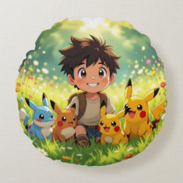 Cojín Redondo Pokémon und seine Treue Freunde