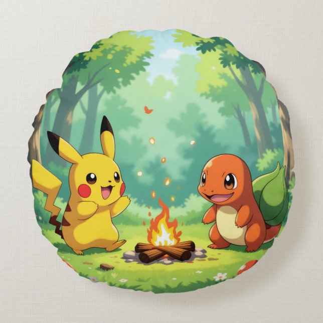 Cojín Redondo Pokémon und seine Treue Freunde (Anverso)