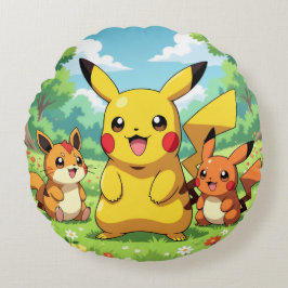 Cojín Redondo Pokémon und seine Treue Freunde
