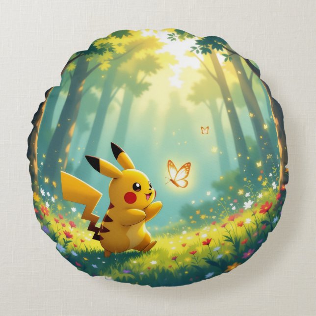 Cojín Redondo Pokémon und seine Treue Freunde (Anverso)