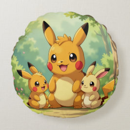 Cojín Redondo Pokémon und seine Treue Freunde