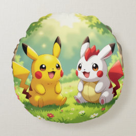 Cojín Redondo Pokémon und seine Treue Freunde