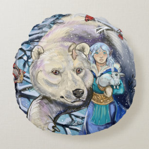 Cojín Redondo Polaroso de los vientos de invierno